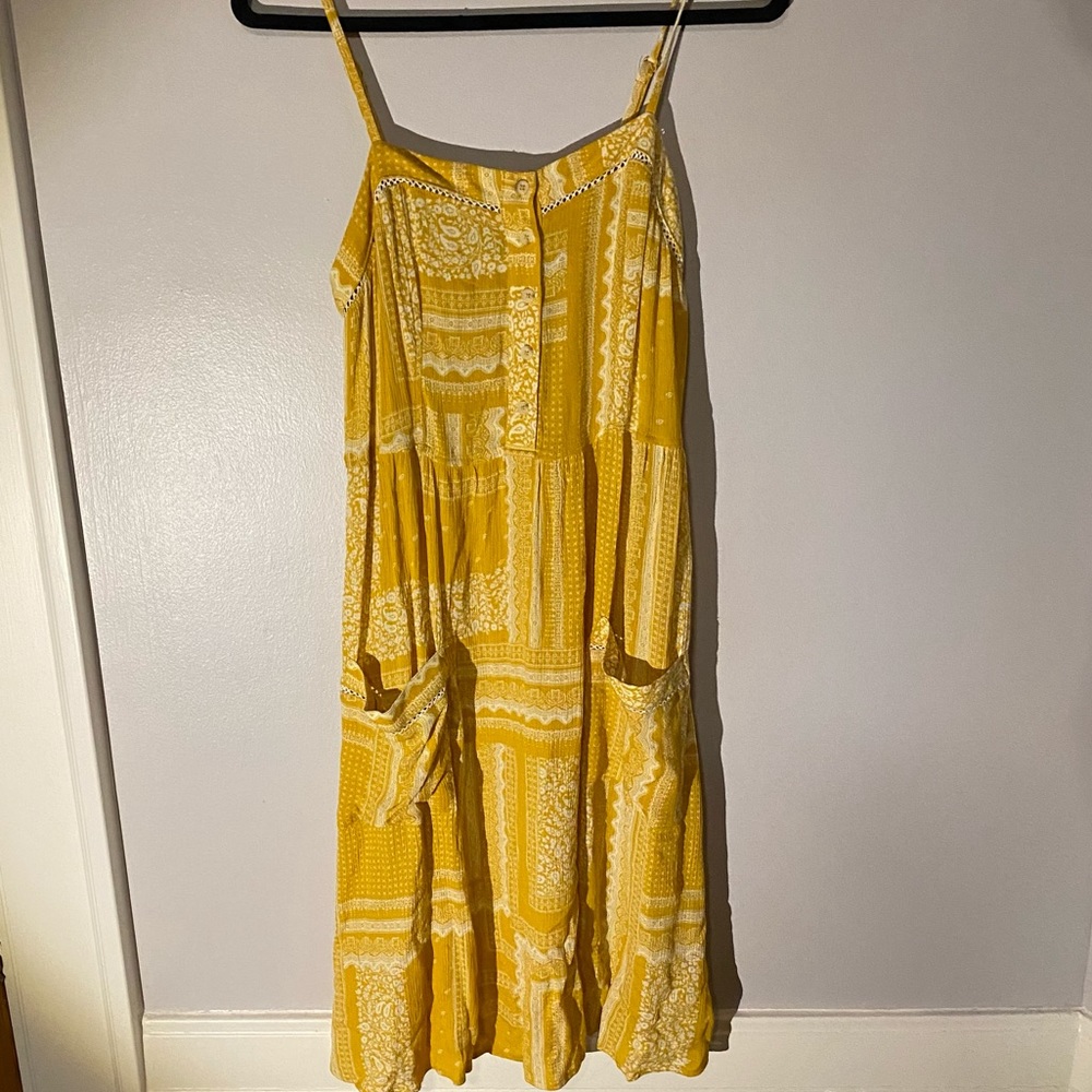 Yellow Spaghetti Strap Knox Rose Dress